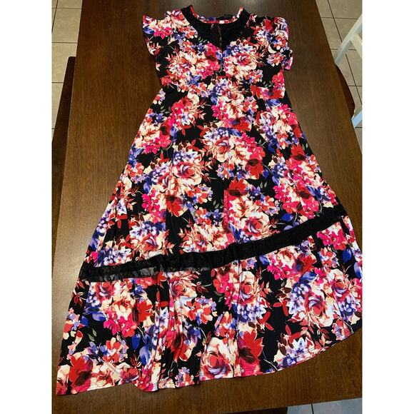 Torrid Floral Dress Women 2 Lace Stretch Plus Size Feminine Dainty Colorful Cute - Picture 1 of 11
